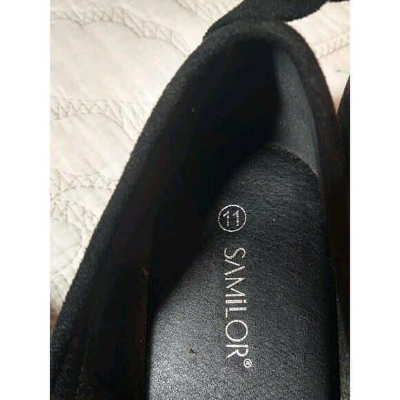 Samilor Black Loafers  Flats With Gold Buckle Size 10 - Picture 5 of 8